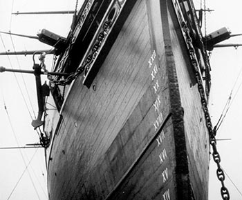 Anchor and chain on the Cutty Sark. Photo courtesy Jan van der Crabben