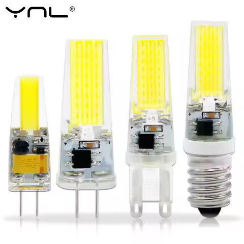 Lámpara LED COB G4 regulable 6W 9W bombilla LED COB E14 AC/DC 12V 220V Lampada LED G9 COB foco lámpara iluminación reemplazar halógeno