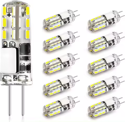 10 Uds. Bombilla Led G4 2W 3W 5W 9W 12W 15W 12V AC220V lámpara de silicona de ahorro ángulo de haz de 360 reemplazar luz halógena foco lámpara