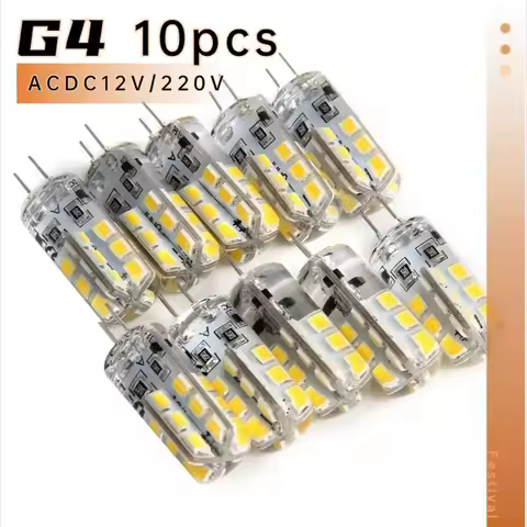 10 Uds bombilla Led G4 2W 3W 5W 9W 10W 12W 15W AC/DC12V/AC220V 3014SMD lámpara de silicona blanco cálido/blanco l ángulo de 360 grados luz LED