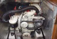 Bilge hose connected to the air intake, sucking hot air from the alternator area. (Photo/ Bert Vermeer)