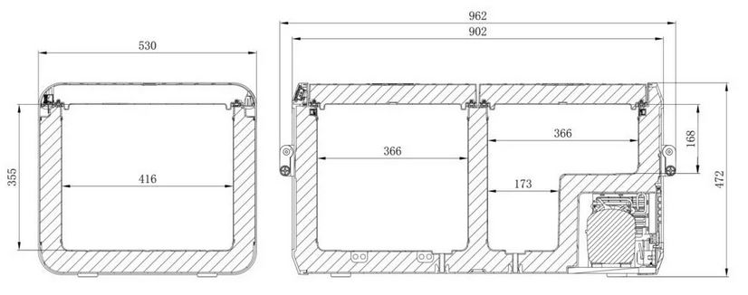 Dimensions of Dometic CFX3 95DZ