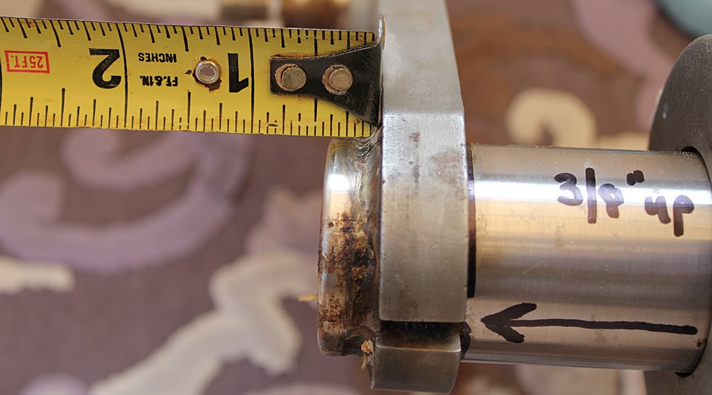 Measurement-for-rewelding-output-link-at-correct-height-on-shaft