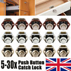 Push Button Catch Lock Cabinet Drawer Cupboard Door Knob Campervan Caravan Boat