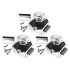 3x Push Button Catch Locks Handle Lock Knobs Door Cupboard Cabinet Campervan A4
