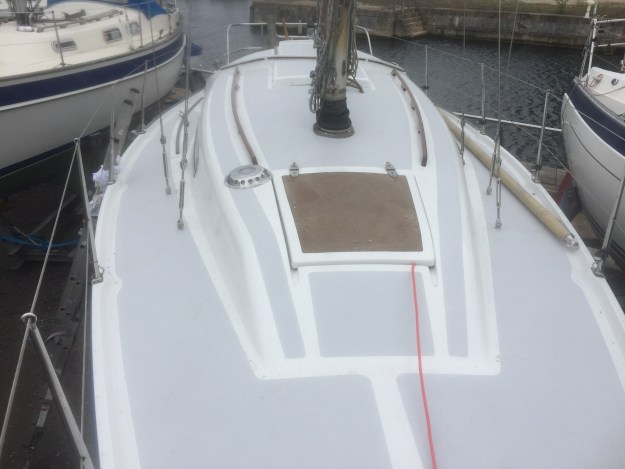 Painted deck looking aft
