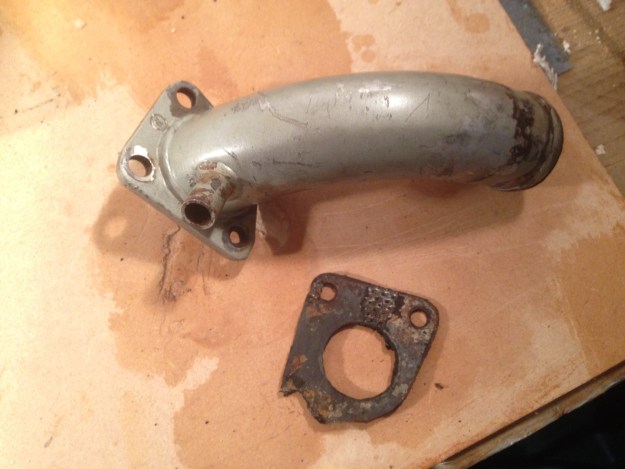 Exhaust elbow removed