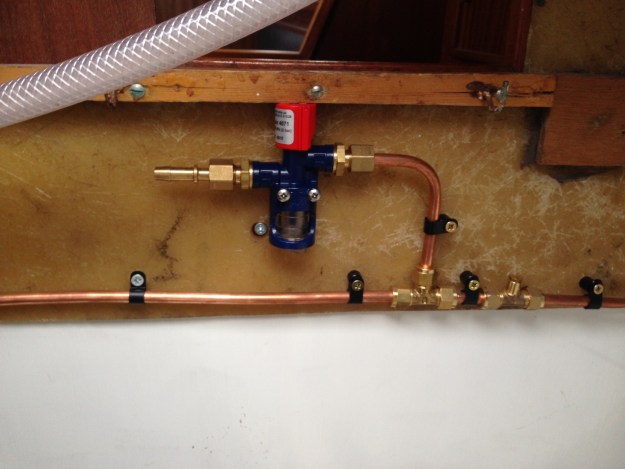Long section fitted to t piece