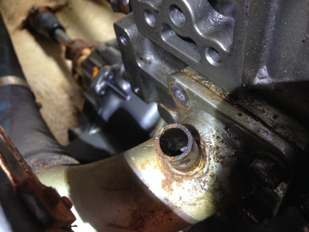 Exhaust elbow bolt sheered off