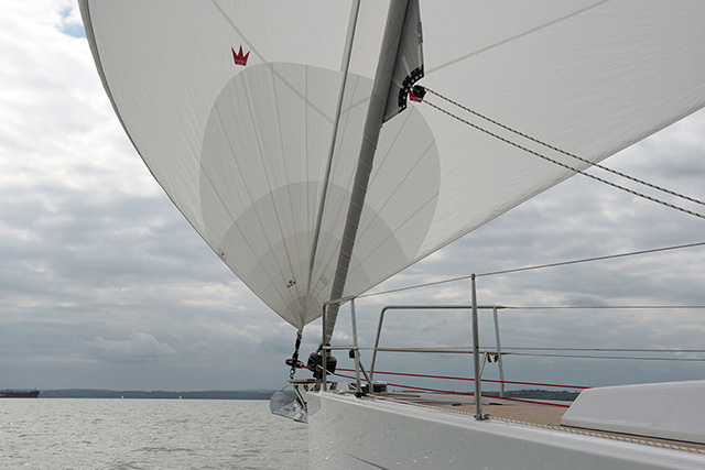 A sail unfurled on a yacht