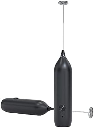 IraXpro Montalatte Elettrico Cappuccino,USB Ricaricabile,Potente 14000rpm,Testina di Agitazione in Acciaio Inox,Frullino Montalatte Elettrico per Uova,Caffè,Latte,Cioccolata Calda (Nero-Ricaricabile)