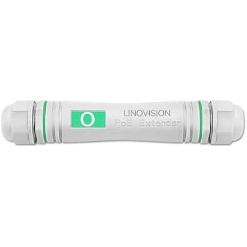 LINOVISION Gigabit Outdoor PoE Extender, Waterproof PoE Ethernet Repeater, Extend Extra 330ft PoE and Ethernet for IP Cameras, VoIP Phone, Wireless AP