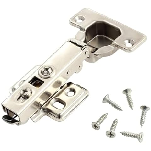 Kamtop 20 PCS Cabinet Hinges, 110° Soft Close Kitchen Units Door Hinges with 120 Pcs Screws, 35mm Full Overlay Wardrobe Hinges Mute Concealed Cupboard Hinges Folding Doors Hinge for Kitchen Bathroom