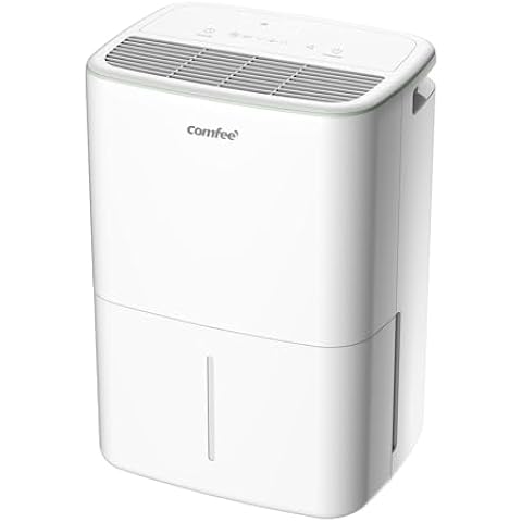COMFEE' Aqua Dry 12L/DAY Dehumidifier for Home with 2.5L Water Tank, Low Noise Level, Drain Hose, and Continuous Drainage, Smart Dry Model, Ideal for Bedroom, Bathroom, Laundry Drying, Attic, Basement