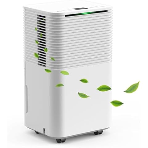 HUMILABS 12L Dehumidifiers for Home,Drying Clothes,24H Timer,Sleep Mode,Digital Humidity Display,2L Water Tank with Drainage Hose,Child Lock,Continuous Drainage
