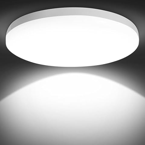 ECOWHO Bathroom Light, 18W 1600LM LED Ceiling Lights, Super Bright 6000K Daylight White, IP44 Waterproof Modern Flush Ceiling Light Fixture for Bedroom, Living Room, Kitchen, Lounge