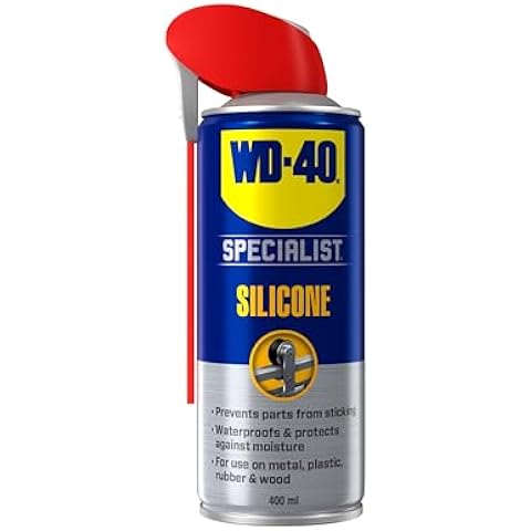 WD-40 Specialist Silicone Spray Lubricant 400ml Can - Versatile All-Weather Protection for Extended Tool Life, Repels Moisture, Dust, and Grime - Smart Straw Applicator Included