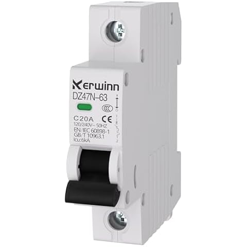Miniature Circuit Breaker 120V/240V ac Circuit Breaker 1 Pole 20Amp Smart Circuit B...