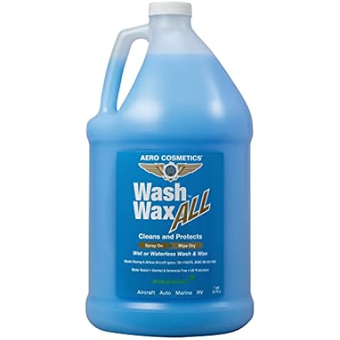 Wet or Waterless Car Wash Wax 128 Fl. oz, UV Protection. Cleans, Protects, and Shines. Aircraft Quality Just Spray On and Wipe Dry Anywhere, Anytime, Home, Office, School, Garage, Parking Lots.