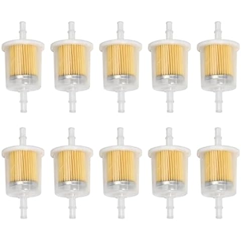 Tek Automotive Large Inline Fuel Filter 10 Pack - Universal for 6mm & 8mm Fuel Lines, Suitable for Cars, Quad Bike, Motorcycle, Lawnmowers, Generators, Forklifts & More