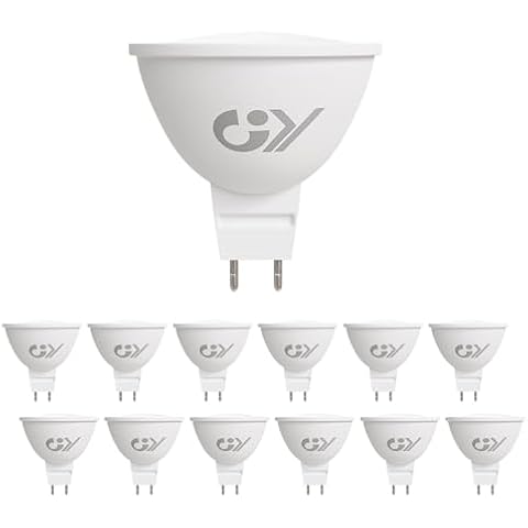 GY MR16 LED Bulbs Cool White 6500K Light Bulbs, GU5.3 Energy Saving LED Bulbs 4.5W 663 Lumen Replaces 60W Halogen Lamp, 120°Beam Angle,Non-Dimmable,12 Pack.