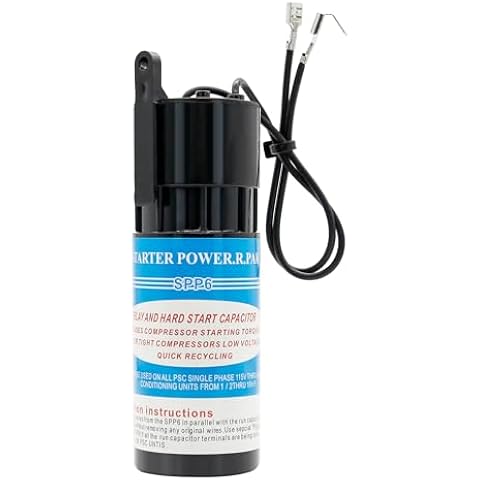 yrjns SPP6 Hard Start Capacitor 115V Thru 288VAC Hard Start kit for air Conditioner Units from 4,000 to 120,000(1/2 Thru 10H.P.), Increases Compressor Torque 500%