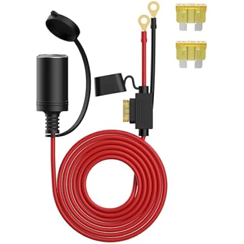 YANTU 20A/12FT Cigarette Lighter Adapter,Cigarette Lighter Socket with 12 Volt Plug and Cigarette Lighter Plug Heavy Duty 14AWG Battery Boost Cable Female Extension with Eyelet Terminal Suitable