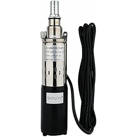 SHYLIYU Submersible Deep Well Pump 12V 200W Solar Submersible Water Pump 2300L / H Well Pump for Industrial Household and Agriculture