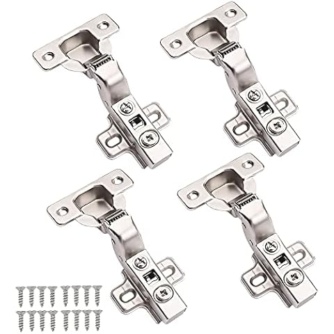 Probrico (2 Pair) Soft Close Cabinet Hinges, 110° Full Overlay Cupboard Wardrobe Doors Hinges Steel, Full Overlay Mute Cabinet Hinges