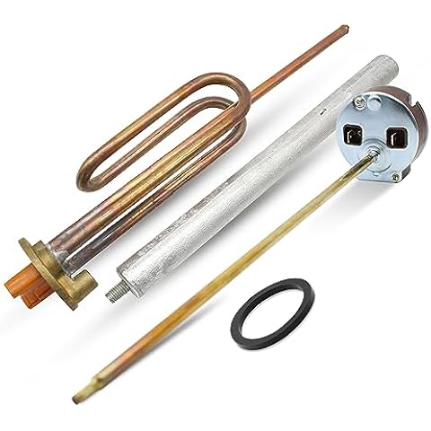 DOJA Barcelona Electric Resistance for Boiler Kit 1500 W Curved Resistance + Magnesium Anode + Rubber Seal + Mounting Screw + Rod Thermostat 270 mm | Water Heater Replacement Parts