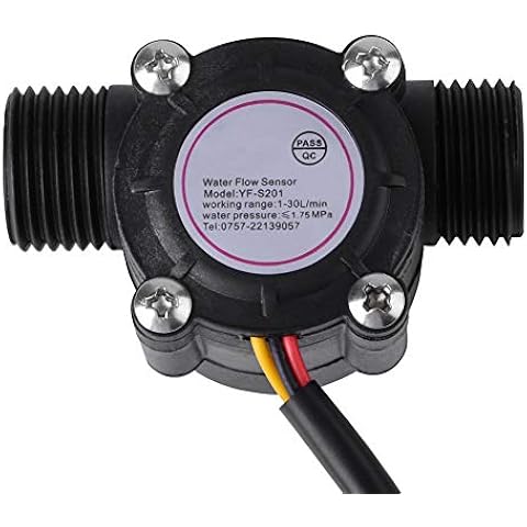 DN15 G1/2 Water Flow Sensor, 1/2'' Water Flow Hall Sensor Control Hall Effect Flowmeter 1-30L/min High Precision Sensor Switch Hall Effect Flowmeter Fluid Meter Counter For Arduino