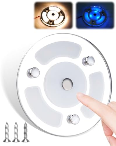 BrightArk RV Interior Light 12V LED Ceiling Dome Roof Light Dimmable 3W LED Caravan Interior Lights with Touch Control Switch, 3000K Warm White Campervan Lights for RV Motorhome Campervan Caravan Boat