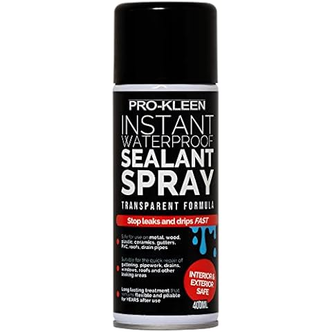 Pro-Kleen Instant Waterproof Sealant Spray - Tough Leak Sealant Spray for Roofs, Pipes, Guttering & More - Transparent & Long-Lasting Formula - Instant Emergency Repair (400ml)