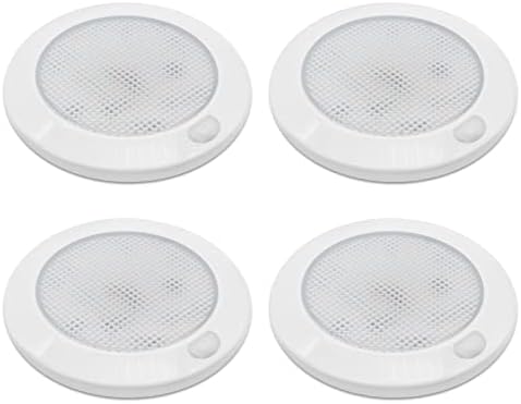 Dream Lighting 12v LED Campervan Lights Dimmable Caravan Lights Interior Warm White 3000K 3INCH Round Light IP44 2.4W 150LM Ultra Flat Motorhome Lighting Set of 4