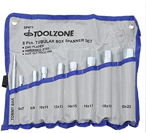 Toolzone 8pc Tubular Box Spanner Set 6mm to 22mm
