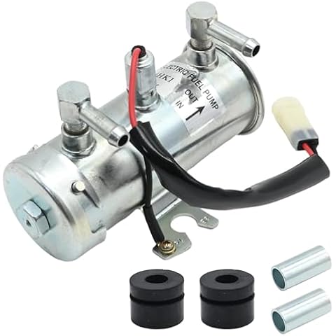 Hoypeyfiy 12V Electric Fuel Pump, Universal Petrol Diesel Fuel Pump Facet Red Top Style Self Priming Cylinder Fuel Pump for Car Van Engine Electric Fuel Pump Metal