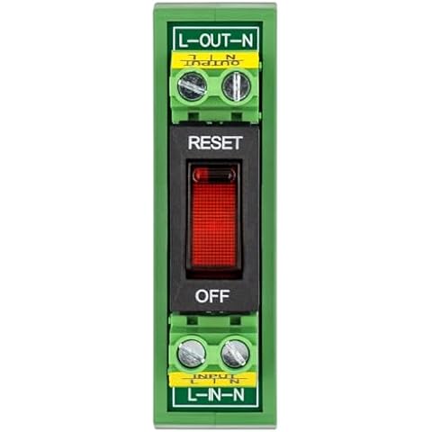 Rocker Switch Thermal Circuit Breaker Overload Protector Module DIN Rail Mount