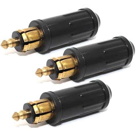 3 Pcs 12V Cigarette Lighter Plug Car Cigarette Lighter Adapter DIY Din Hella Male Plug Powerlet Plug European Type Cigarette Lighter Connector Fits Motorcycles