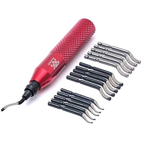 AFA Tooling - Deburring Tool Kit with 16 HSS Blades (5 BS1010, 5 BS3010, 5BS1018) For Multi Use Application | Edge Burr Removal for Copper Pipes, 3D Printing Plastics, Resin Art, and Metal Work
