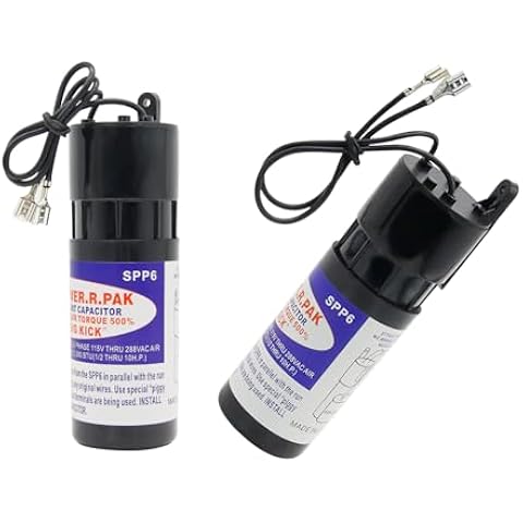 SPP6 Hard Start Capacitor 2Pcs for Air Conditioners, Starting Torque 500 Super Boos...