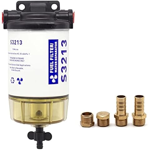 AOOSL Fuel Filter Marine Fuel Water Separator With Clear Bowl Replacement for Marine Outboard Motor Mercury Replaces S3213