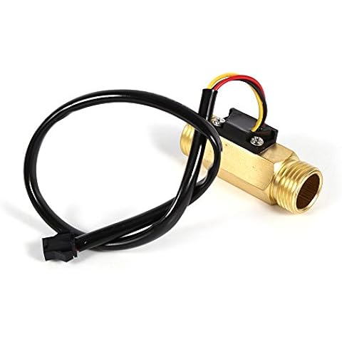 1Pc Water Flow Sensor Switch G1/2" Copper Hall Effect Liquid Switch Flowmeter Meter 1-30L/min for Water Heaters Water Flow Measurement Device