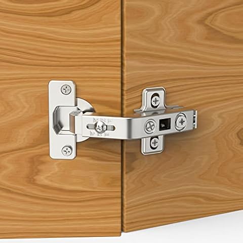 Furniware 135° Folden Door Hinges, 2 Pack Corner Kitchen Cabinet Lazy Susan Hinges Full Overlay Concealed for Cabinet,Cupboard,Folded Door,Combination with Screws