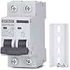 Chtaixi AC Miniature Circuit Breaker, 32 Amp 120V/240V 2 Pole DIN Rail Mount Circuit Breaker, Thermal Magnetic Trip, Solar AC Disconnect Switch MCB C32