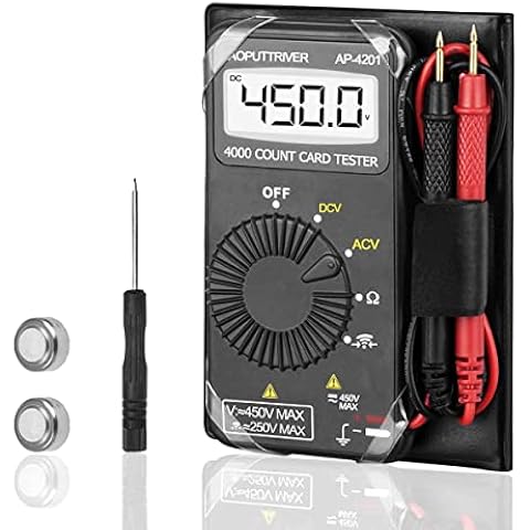 Digital Multimeter Pocket Multimeter AP-4201 4000 Counts Multi Tester Pocket Voltmeter Ammeter Auto Range for Measure AC/DC Voltage，Resistance，Diode Test，Continuity Buzzer for Electrical Troubleshoot