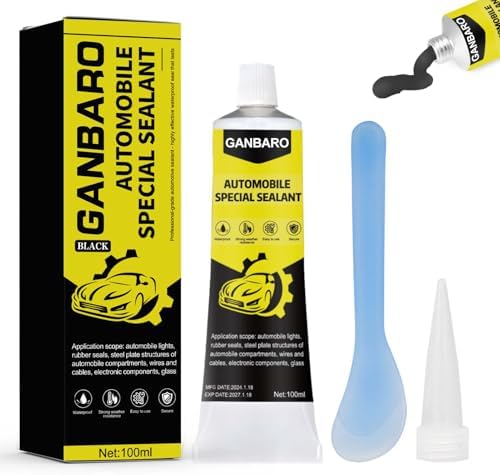 Black Silicone Sealant 100 ml, Windscreen Sealant, Black Silicone Sealant Waterproof, High Temperature Silicone Sealant for Cars, Windows, Car Roofs