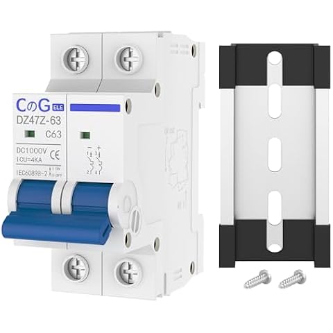 DC Miniature Circuit Breaker, CGELE 2 Pole 63 Amp 1000V DC Disconnect Switch for So...