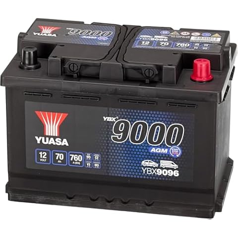 Yuasa YBX9096 12V 70Ah 760CCA AGM Start Stop Plus Car Battery