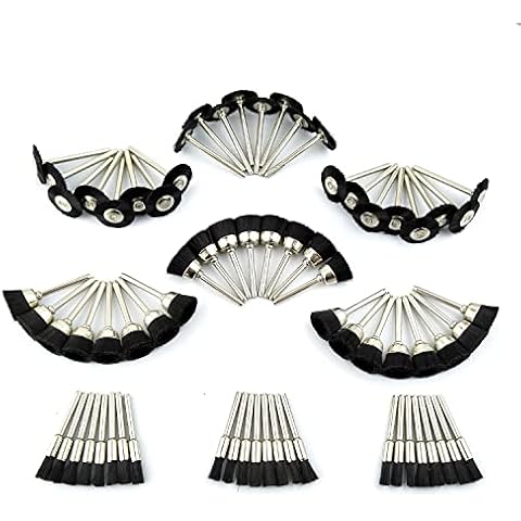 Merryland Bristle Brush Mini Nylon Brush for Dremel 72 Pack, Pen Brush Wheel Brush Cup Brush 24 Pack for Each, Polish Brush End Brush Mini Rotary Tool Accessory, RMTA072C3