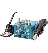 Hot Air Rework Station, KATSU 2 in 1 Electric Digital Display Heating Gun Hot Air Gun Soldering I...